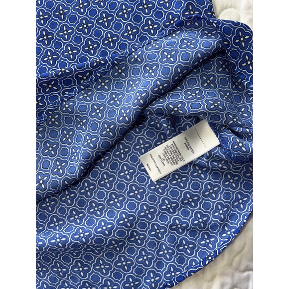Laundry by Shelli Segal Blue Pattern Vneck Long Sleeve Flowy Blouse size small - Picture 7 of 7
